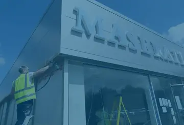 Ceilcote specialist spraying work at a commercial building