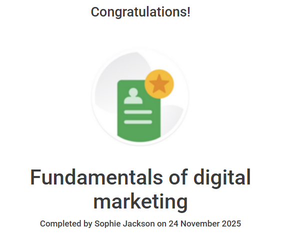 Sophie Jackson - Digital Marketing Certification