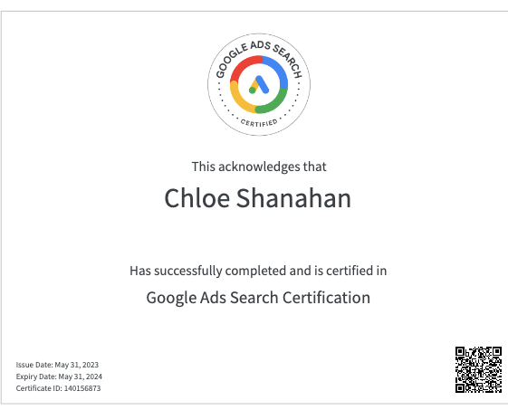 chloe search certificate